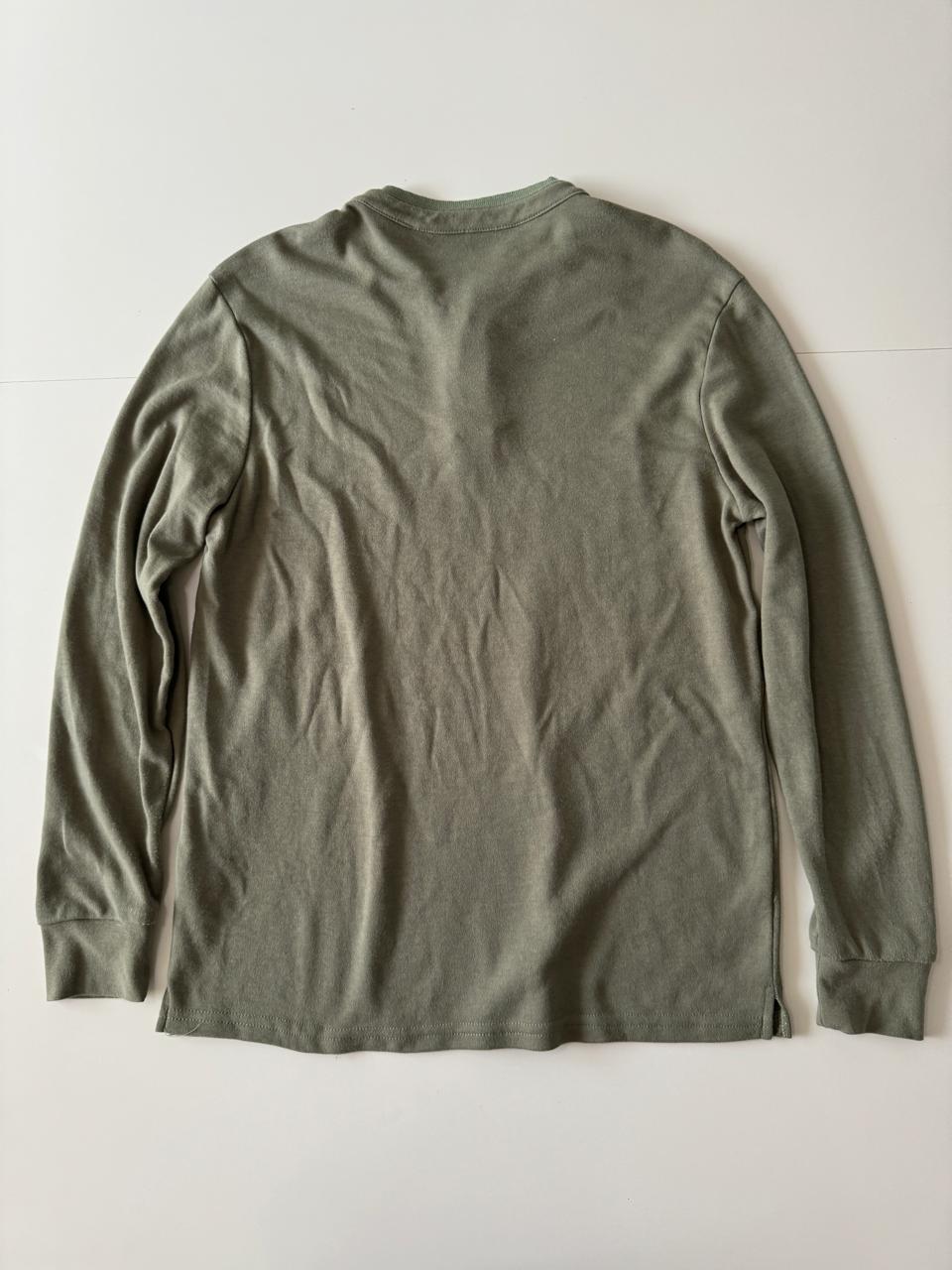 Playera manga larga verde, Talla L, Hombre