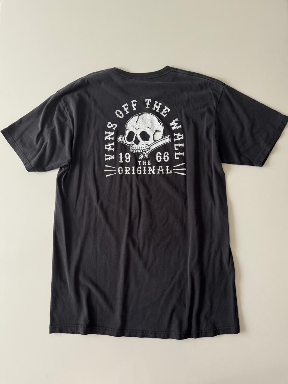 Playera negra con print, Talla L, Hombre