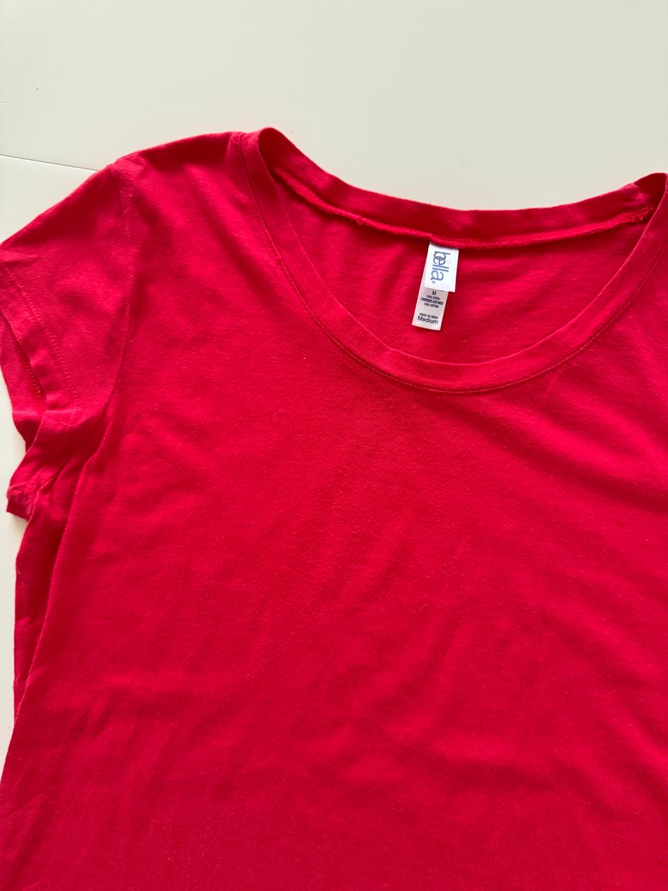 Playera roja basica, Talla M, Mujer