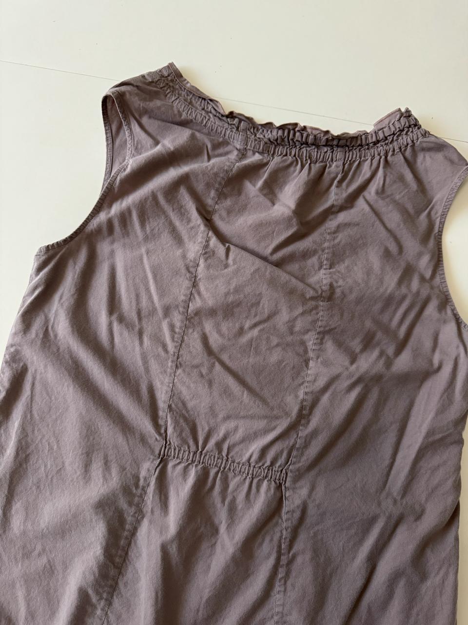 Blusa sin mangas cafe, Talla L, Mujer