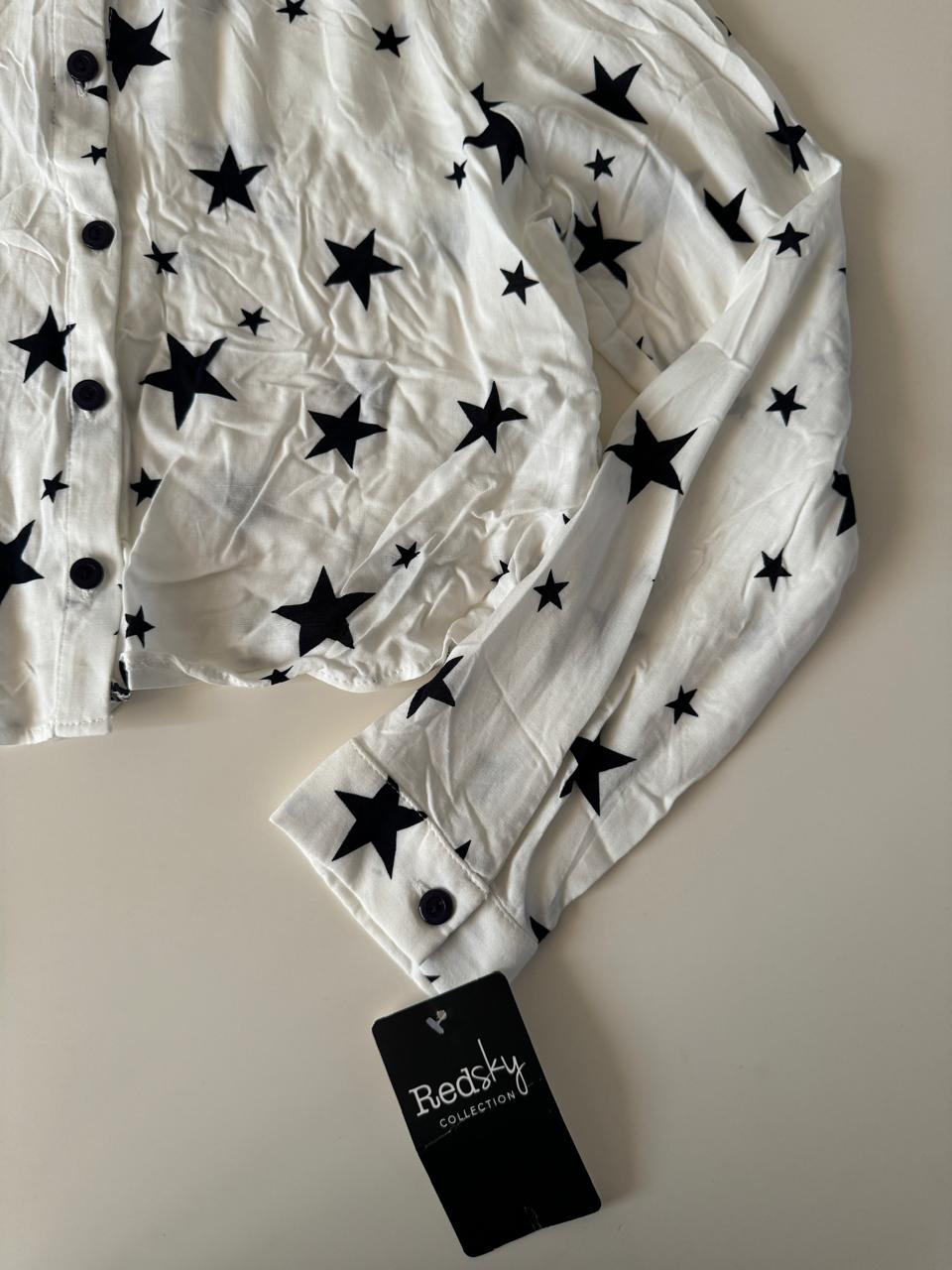 Camisa corta estampada, Talla M, Mujer