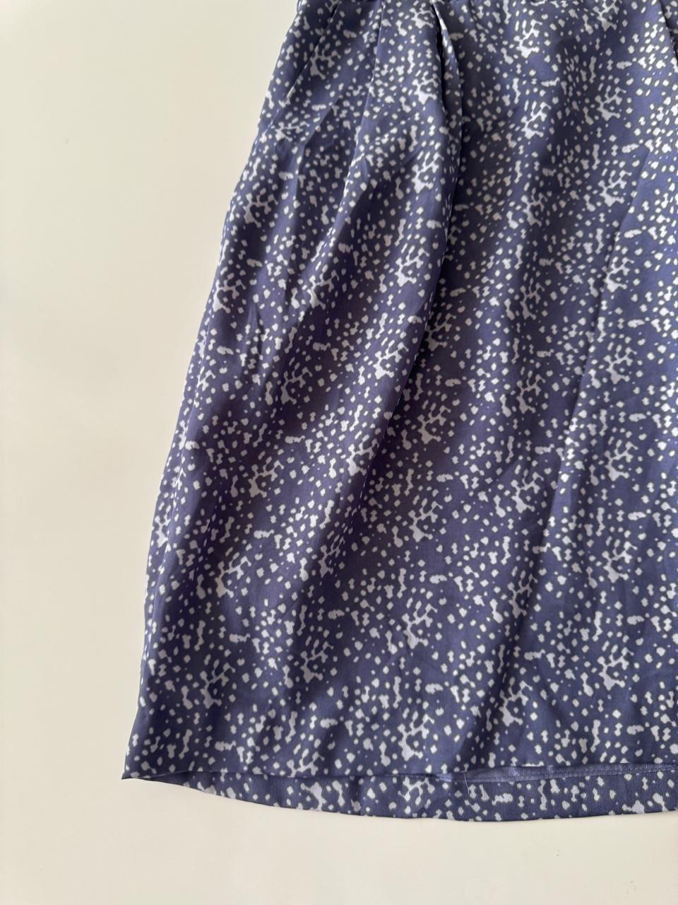 Vestido estampado celeste, Talla 0, XS, Mujer