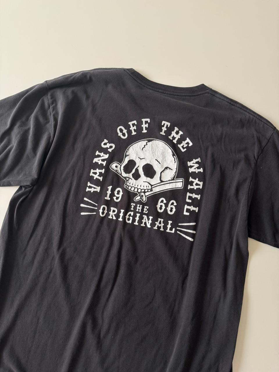 Playera negra con print, Talla L, Hombre