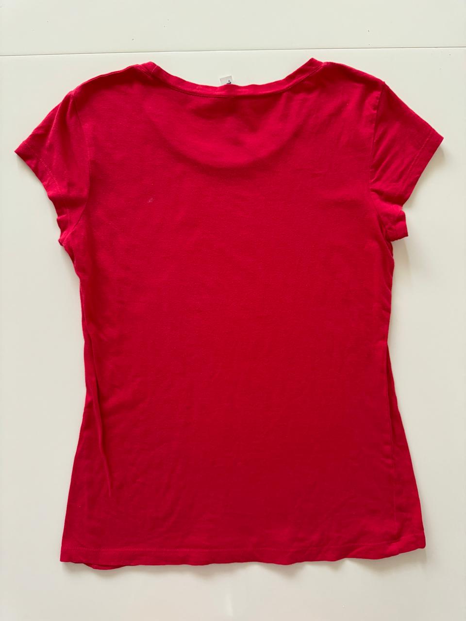 Playera roja basica, Talla M, Mujer