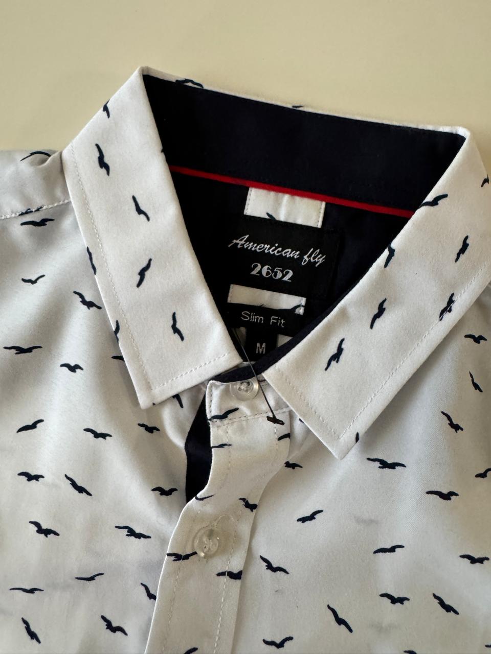 Camisa manga larga estampada, Talla M, Slim Fit, Hombre, American Fly 2652