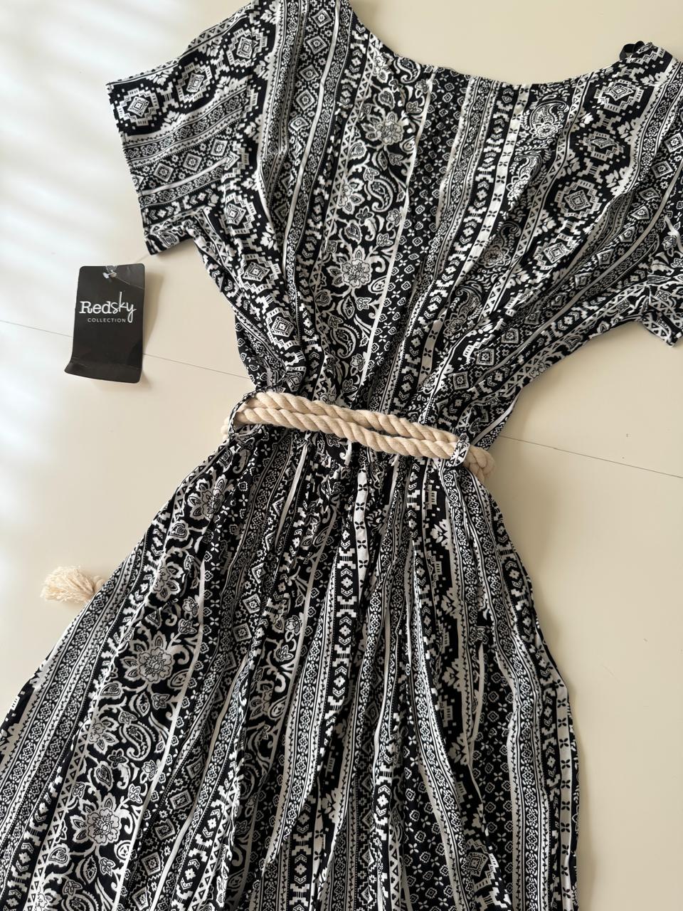 Vestido camisero estampado, Talla M, Mujer