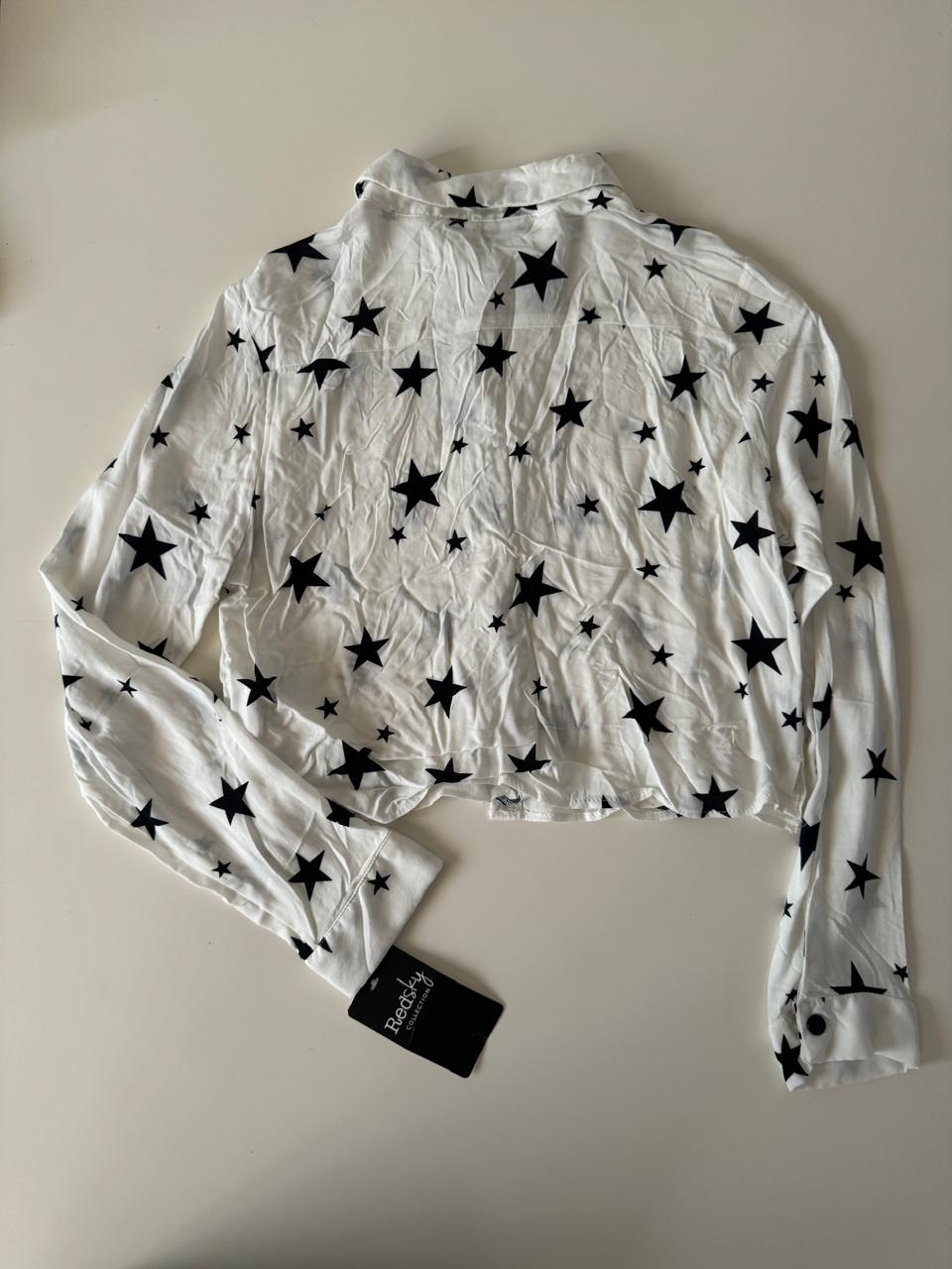 Camisa corta estampada, Talla M, Mujer