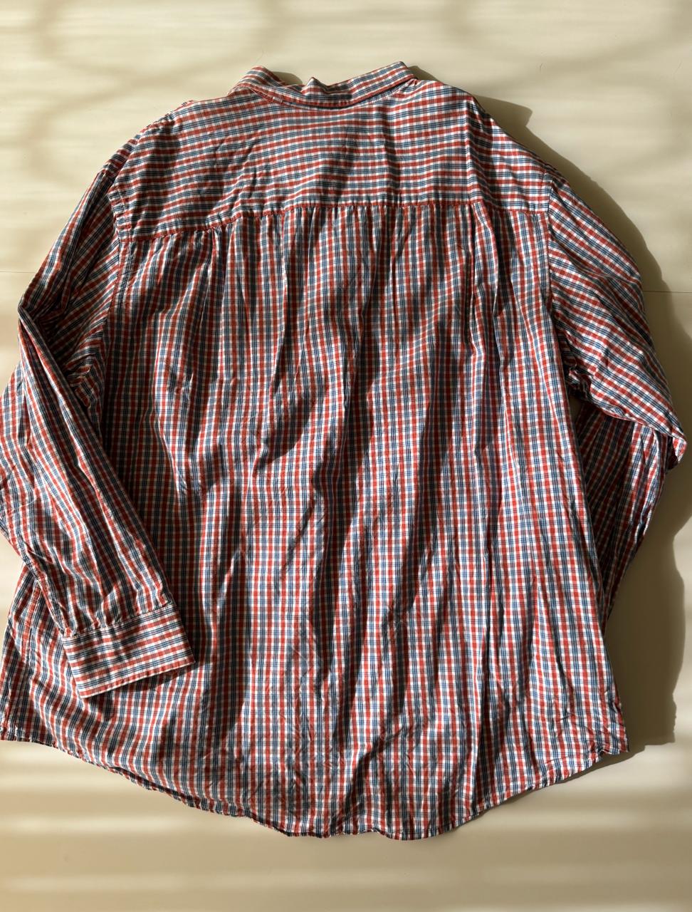 Camisa de cuadros naranjas, Talla 3XL, Hombre
