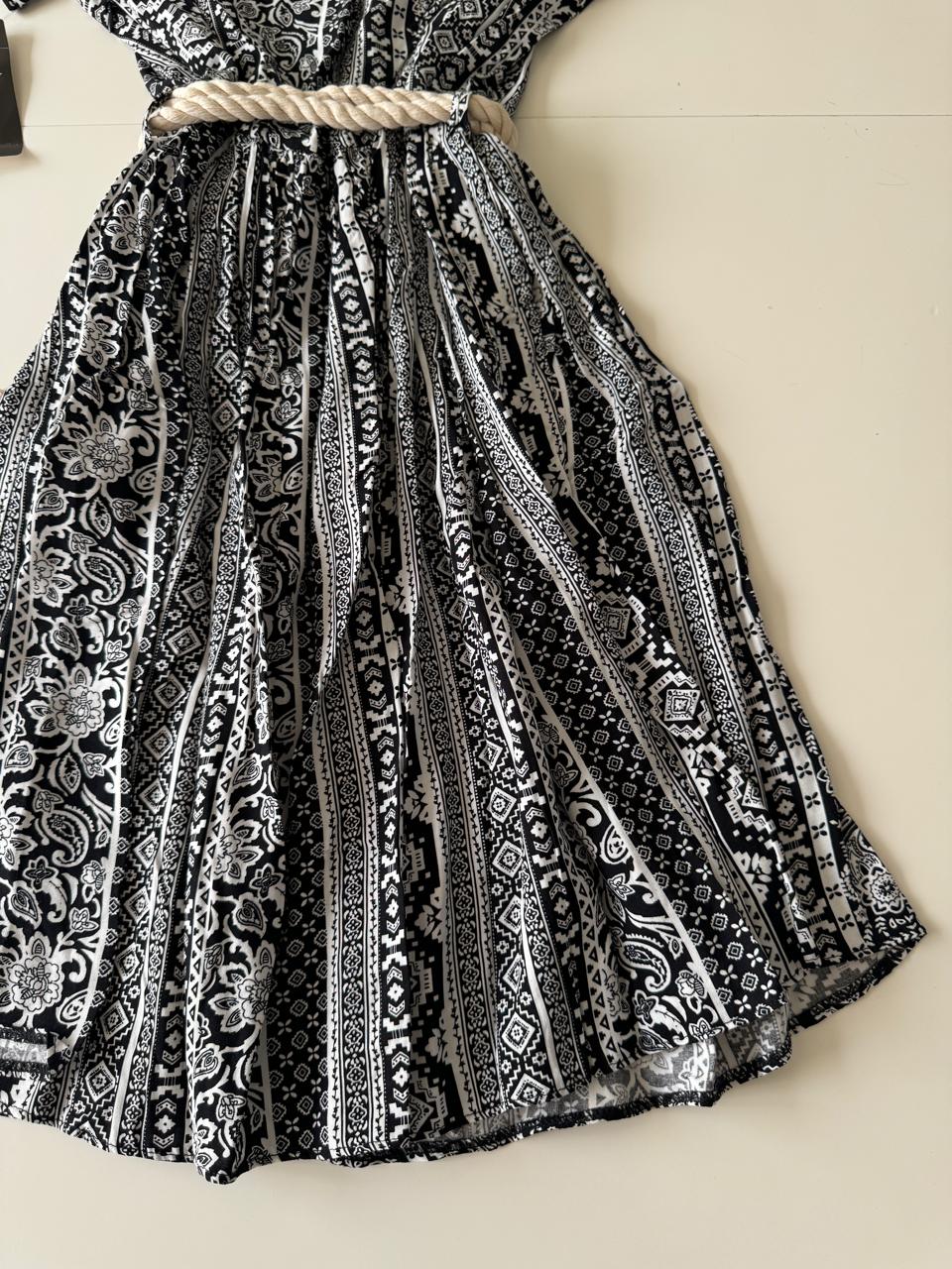 Vestido camisero estampado, Talla M, Mujer