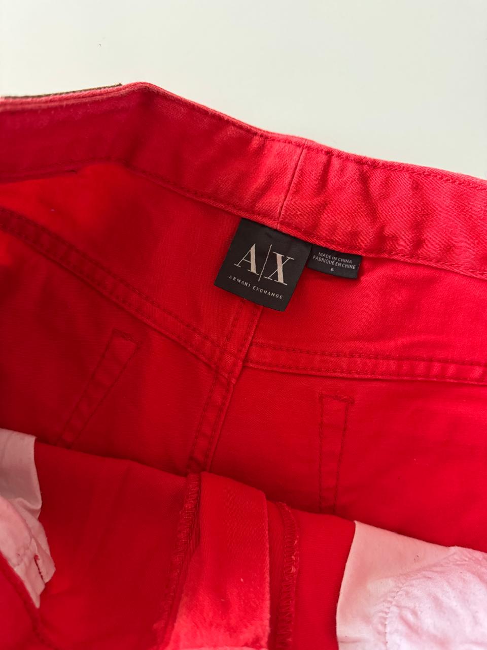 Shorts de mezclilla rojos, Talla 6, M, Mujer