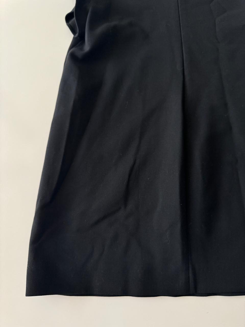 Vestido negro con escarolas, Talla XS, 24, Mujer