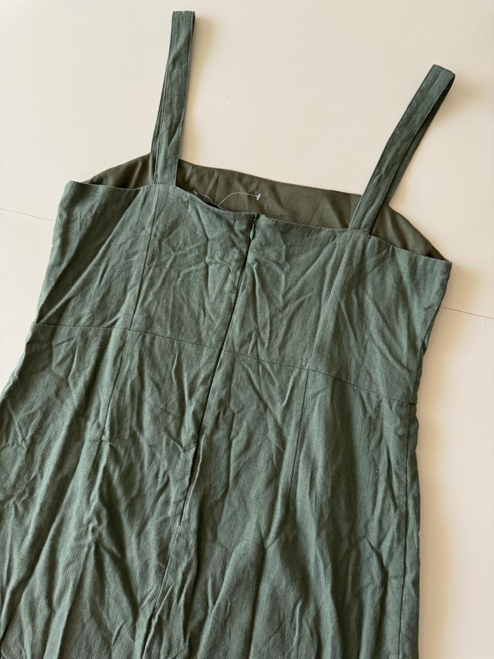 Vestido verde de verano, Talla S, Mujer