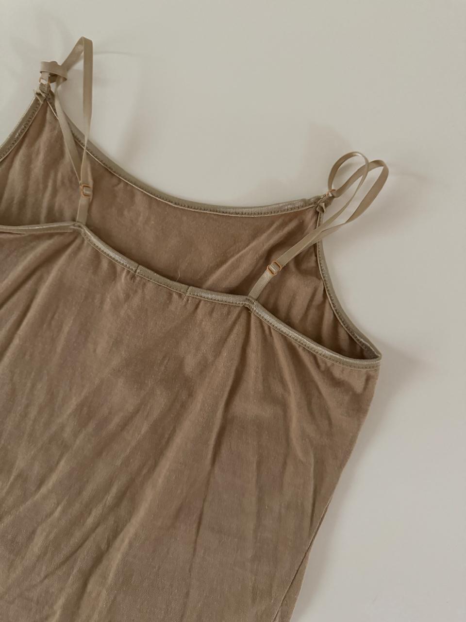 Tank basico beige, Talla S, Mujer