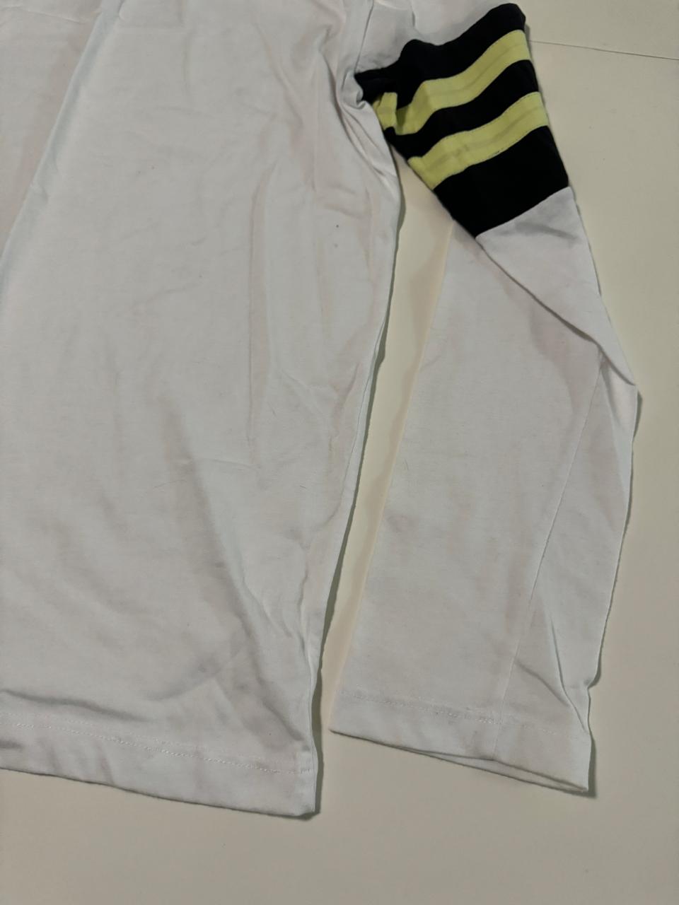 Playera manga larga, rayas en brazos, Talla L, Hombre