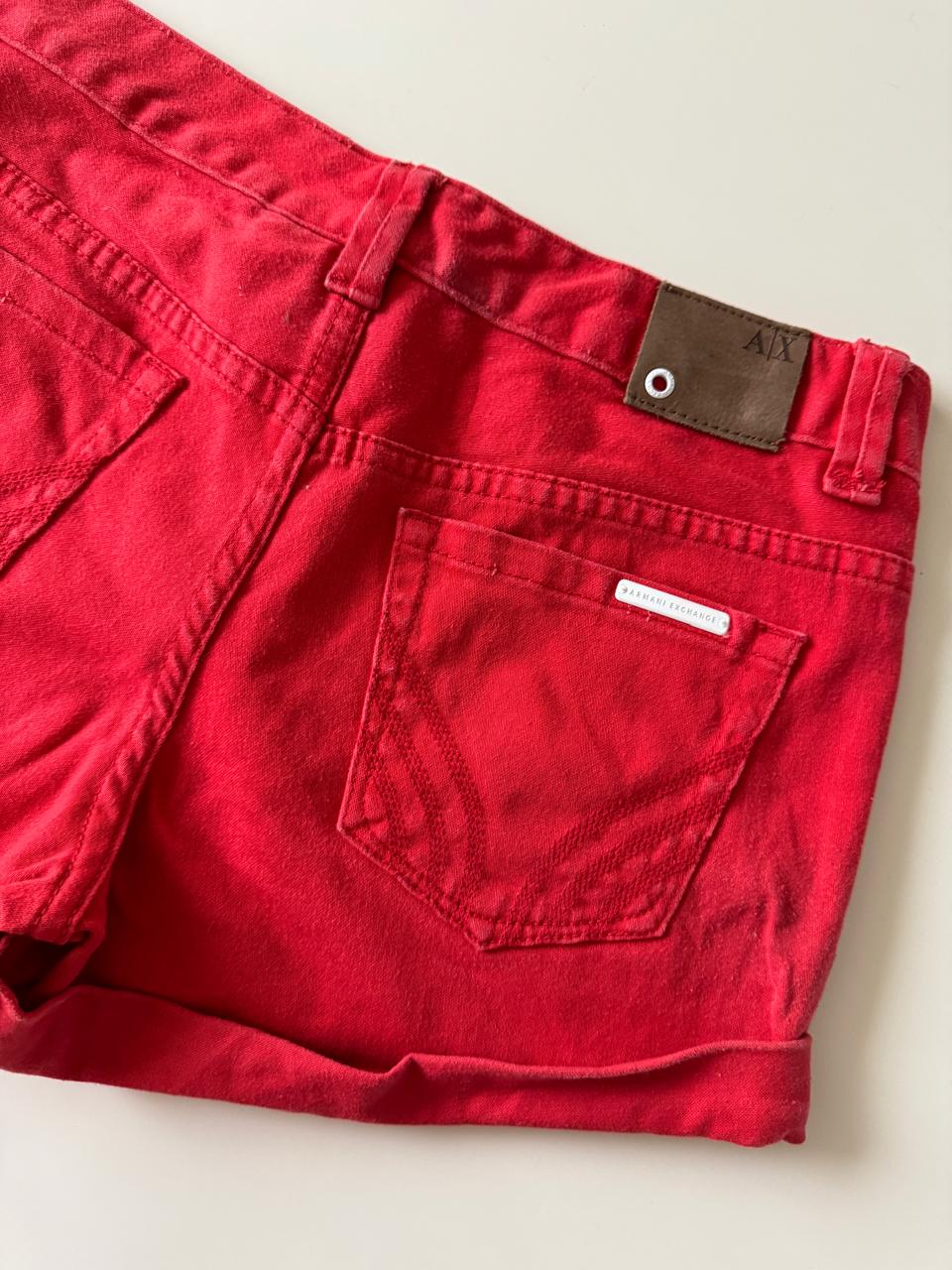 Shorts de mezclilla rojos, Talla 6, M, Mujer