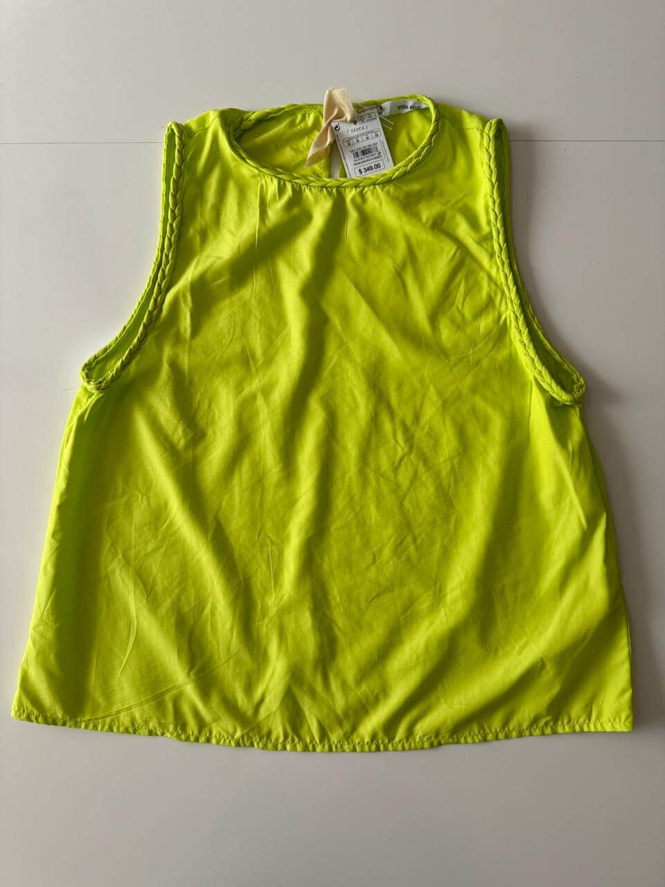 Blusa sin mangas verde limon, Talla M, 30, Mujer