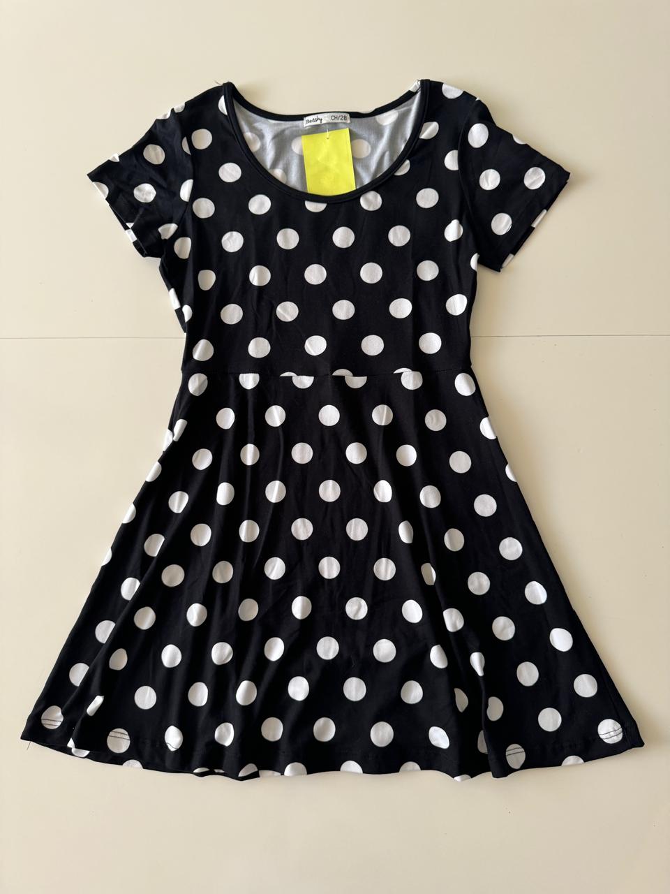 Vestido de lunares blancos, Talla S, 28, Mujer