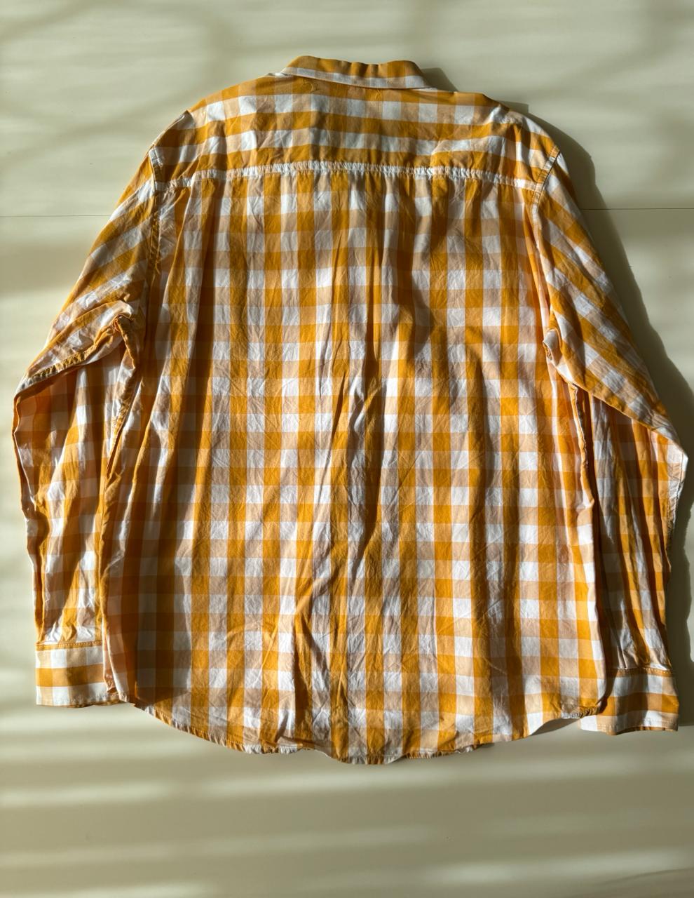 Camisa de cuadros amarilla, Talla XXL, Hombre