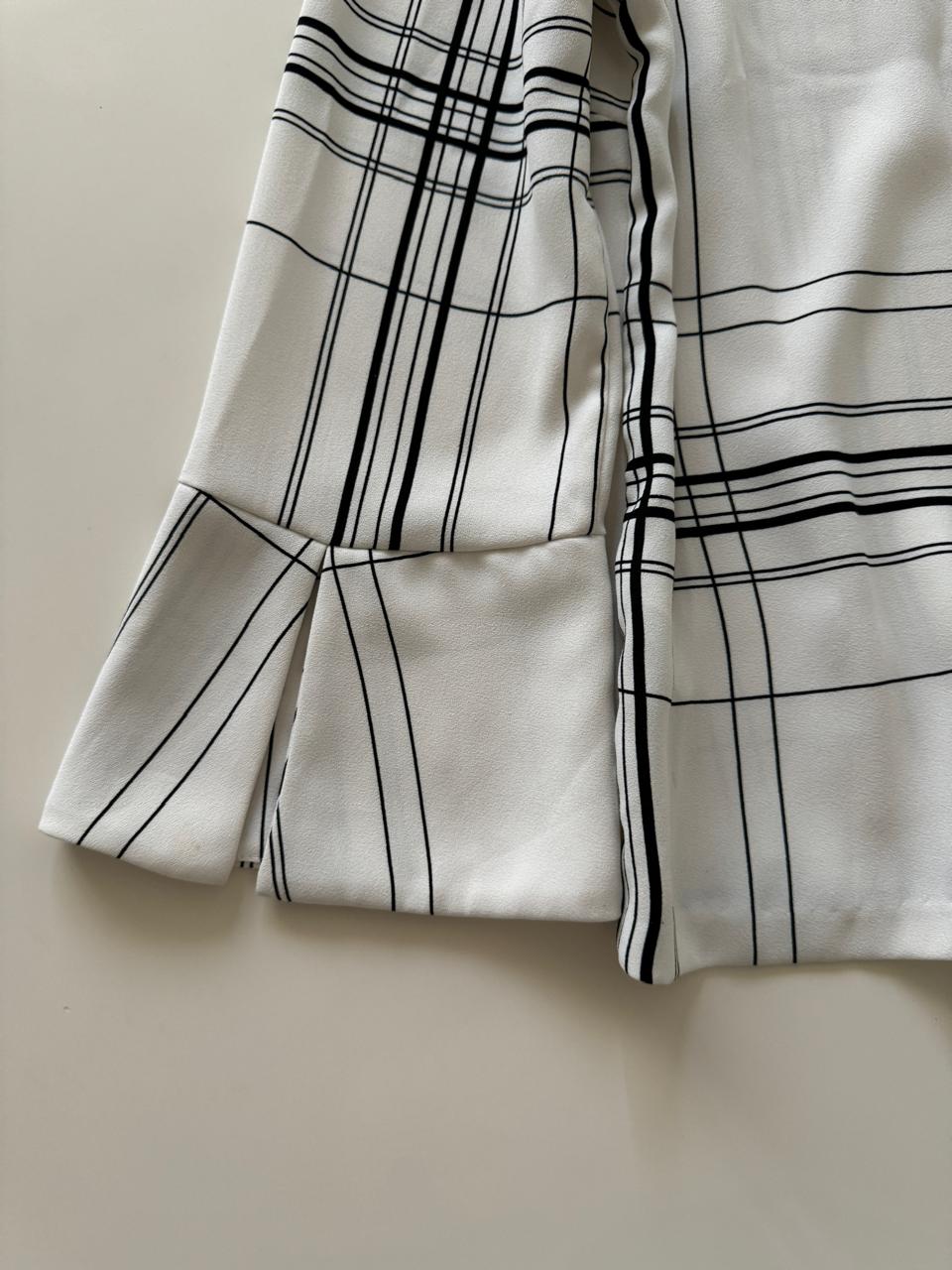 Blusa estampada con rayas, Talla 2, S, Mujer