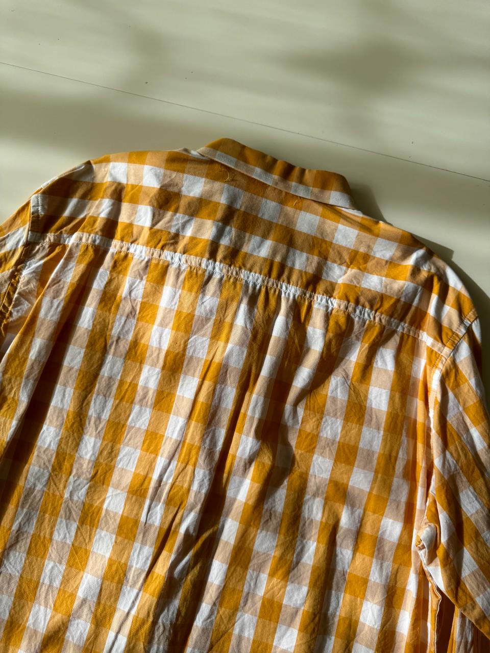 Camisa de cuadros amarilla, Talla XXL, Hombre