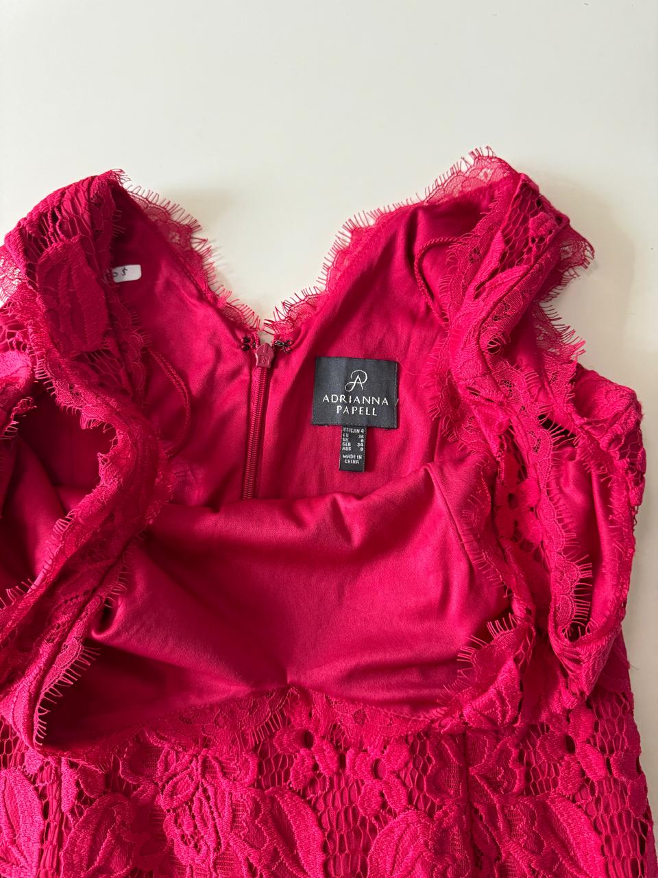 Vestido de encaje rojo, Talla 4, M, Mujer