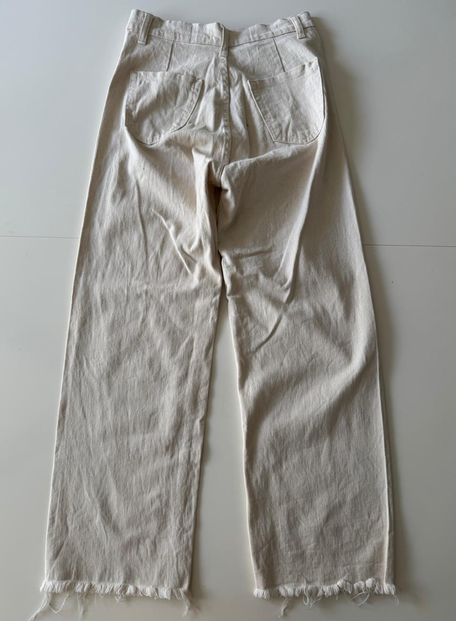 Pantalones tiro alto beige, Talla 28, Mujer, CkLass