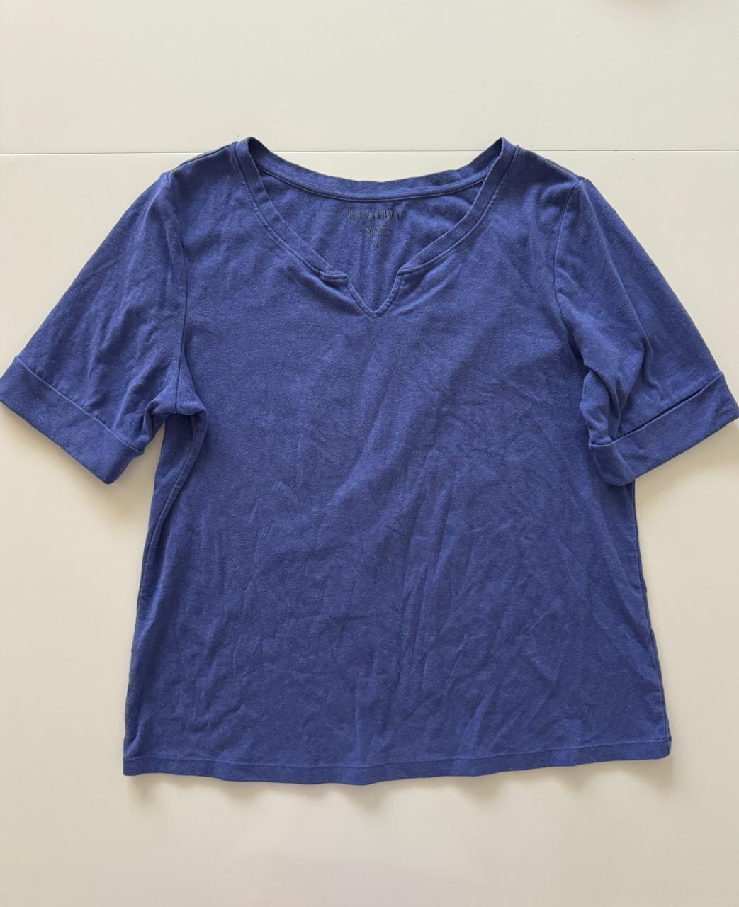 Playera manga 3/4 azul, Talla XL, Mujer