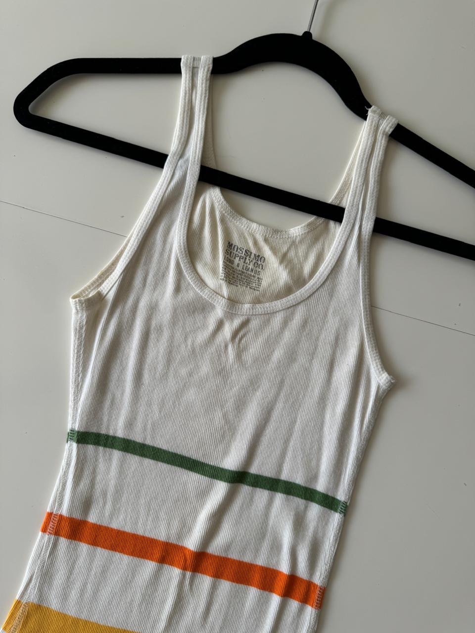 Tank blanco con rayas, Talla S, Mujer