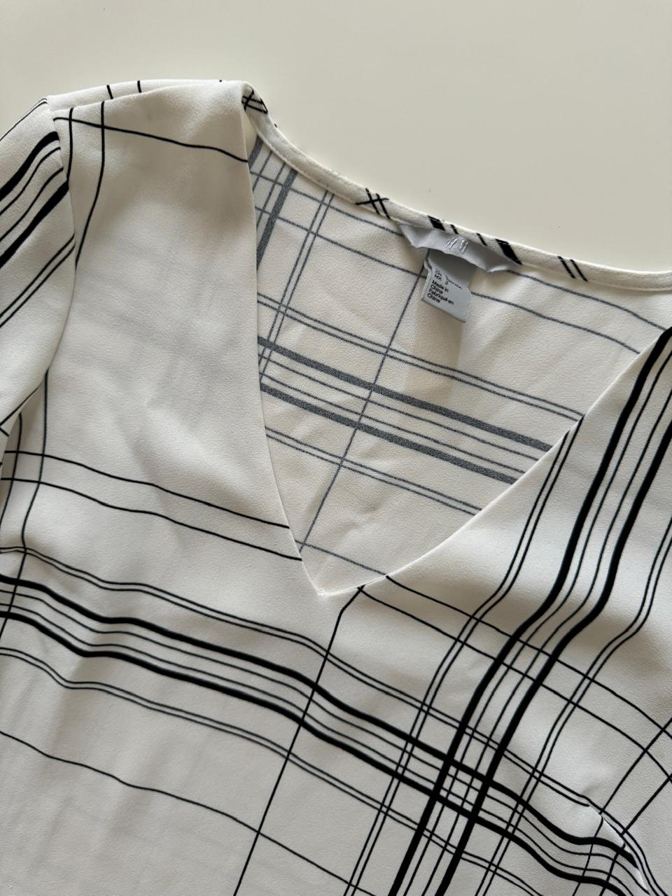 Blusa estampada con rayas, Talla 2, S, Mujer