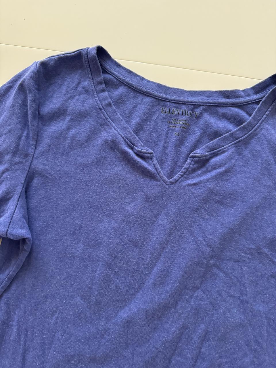 Playera manga 3/4 azul, Talla XL, Mujer