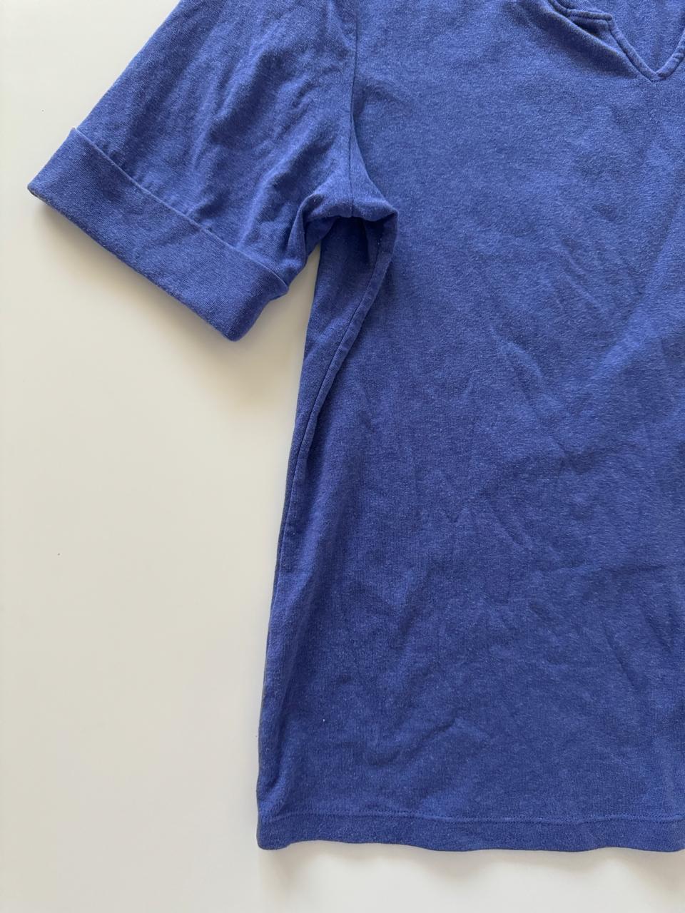 Playera manga 3/4 azul, Talla XL, Mujer