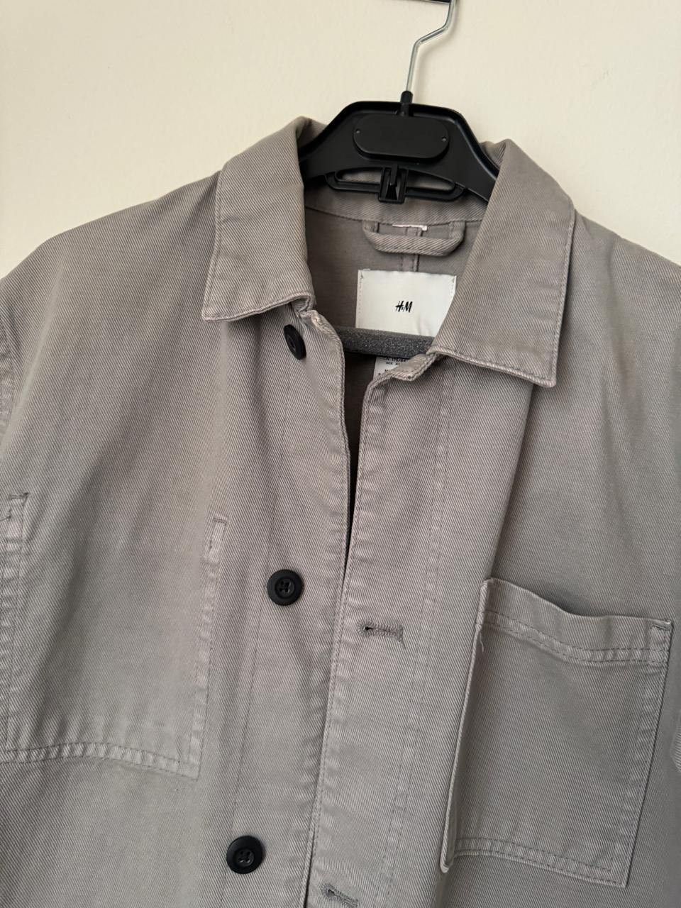 Chaqueta de mezclilla gris, Talla XS, Hombre