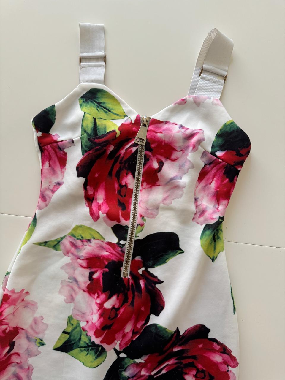 Vestido ajustado, estampado flores, Talla S, Mujer