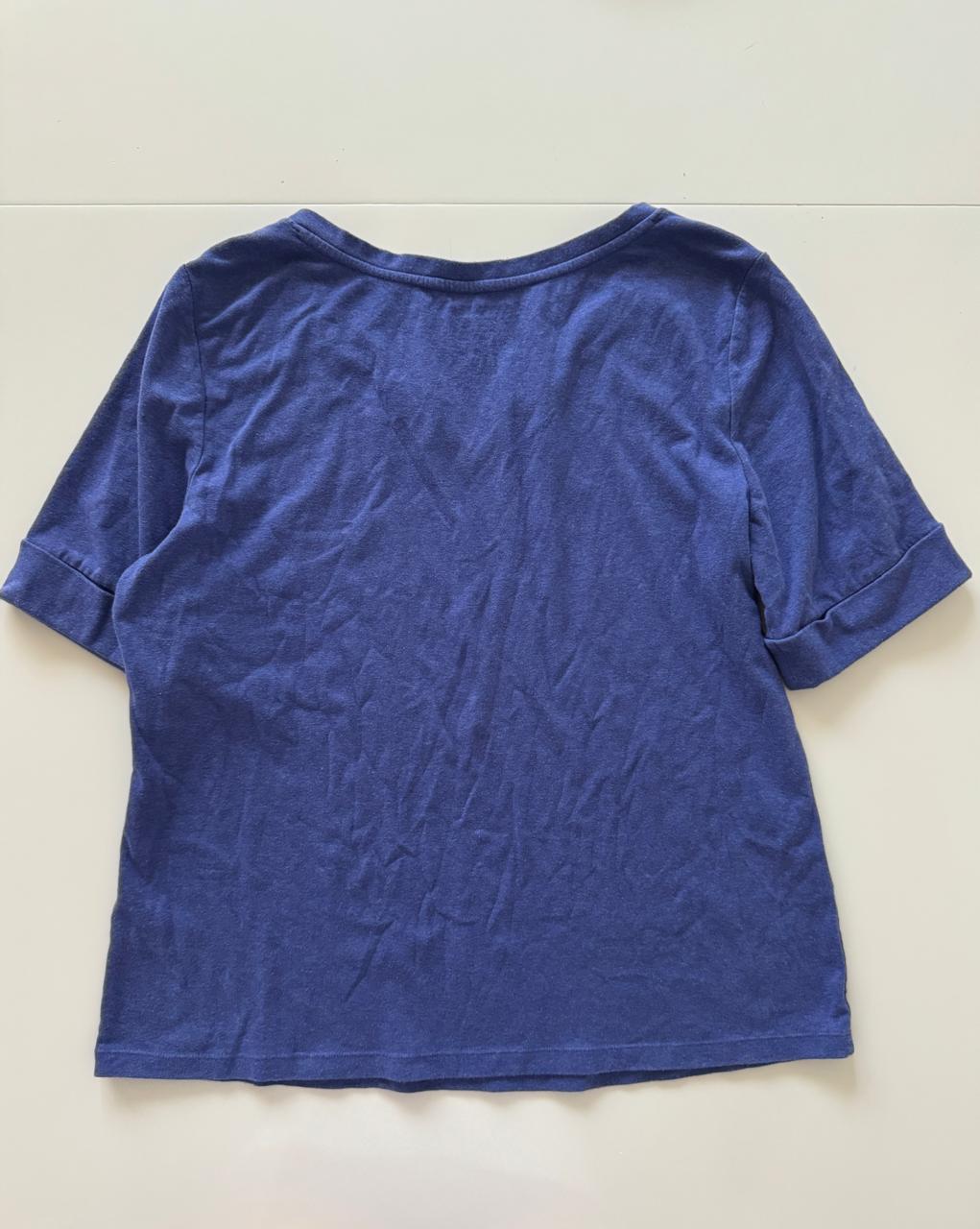 Playera manga 3/4 azul, Talla XL, Mujer