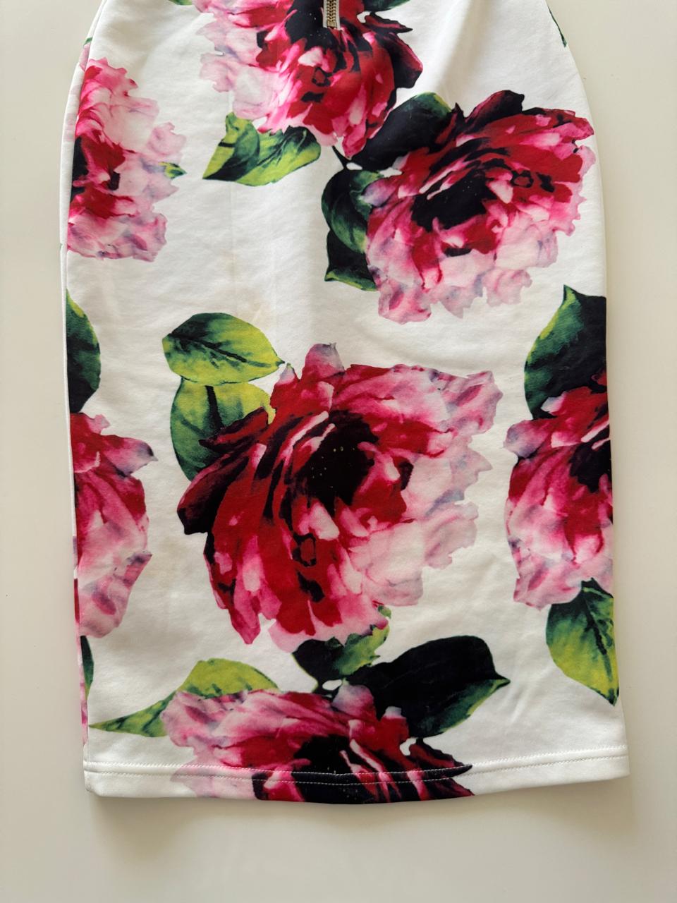 Vestido ajustado, estampado flores, Talla S, Mujer