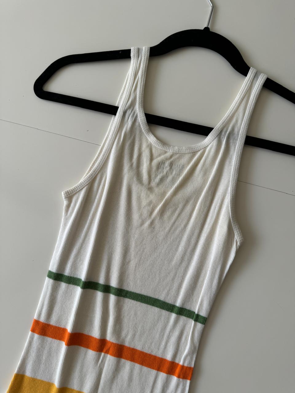 Tank blanco con rayas, Talla S, Mujer