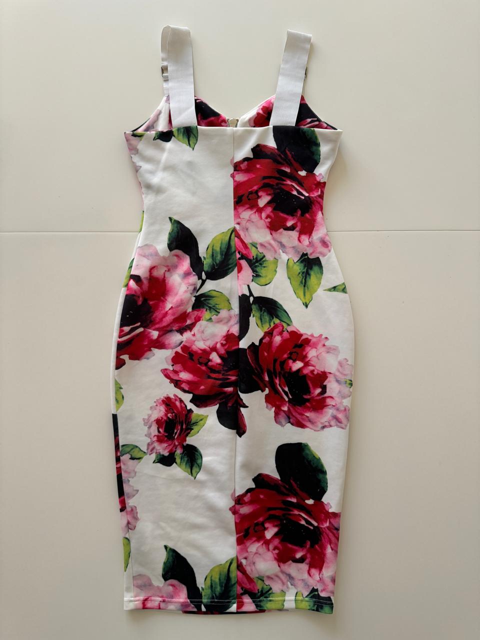 Vestido ajustado, estampado flores, Talla S, Mujer