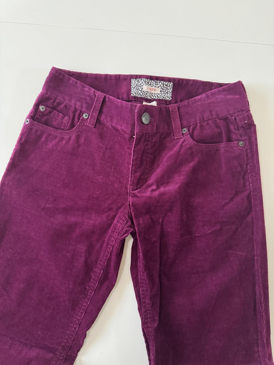 Pantalones de corduroy vino, Talla 0S, Bootcut, Mujer, J.Crew