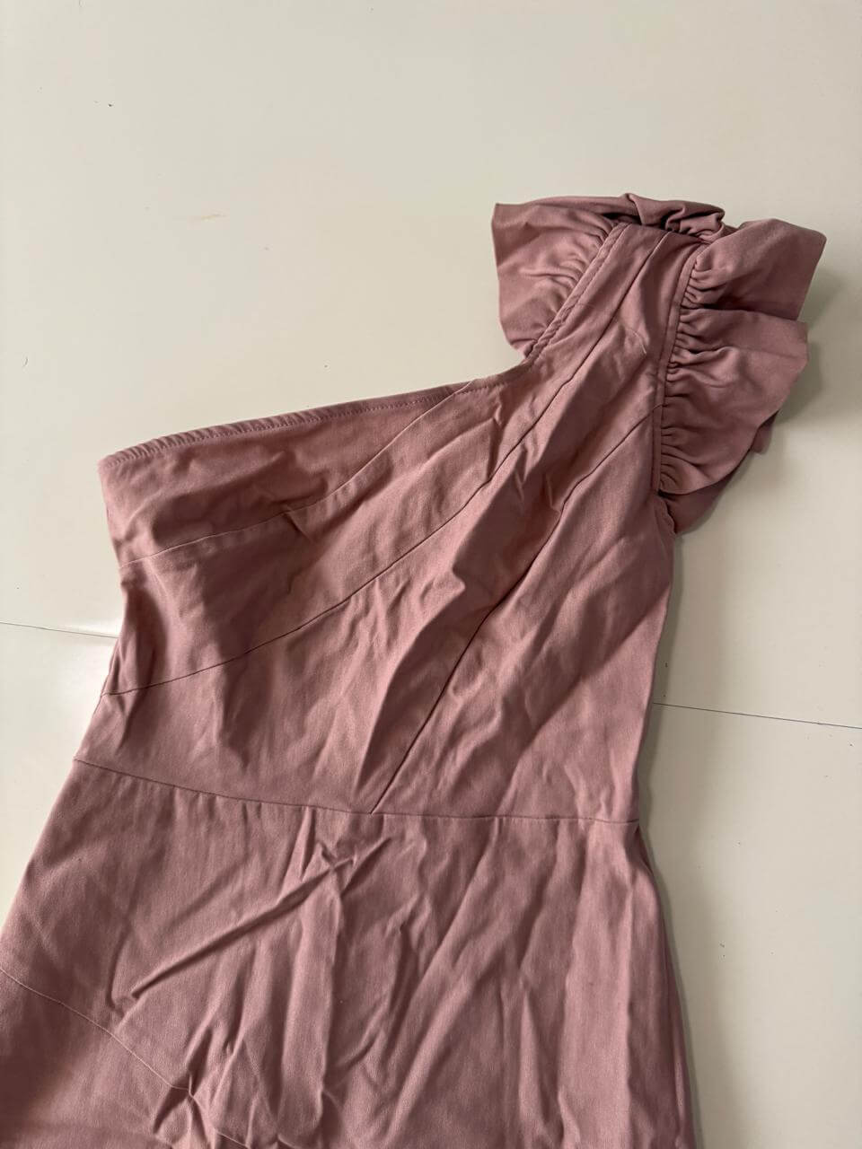 Vestido 1 hombro rosa, Talla M, Mujer