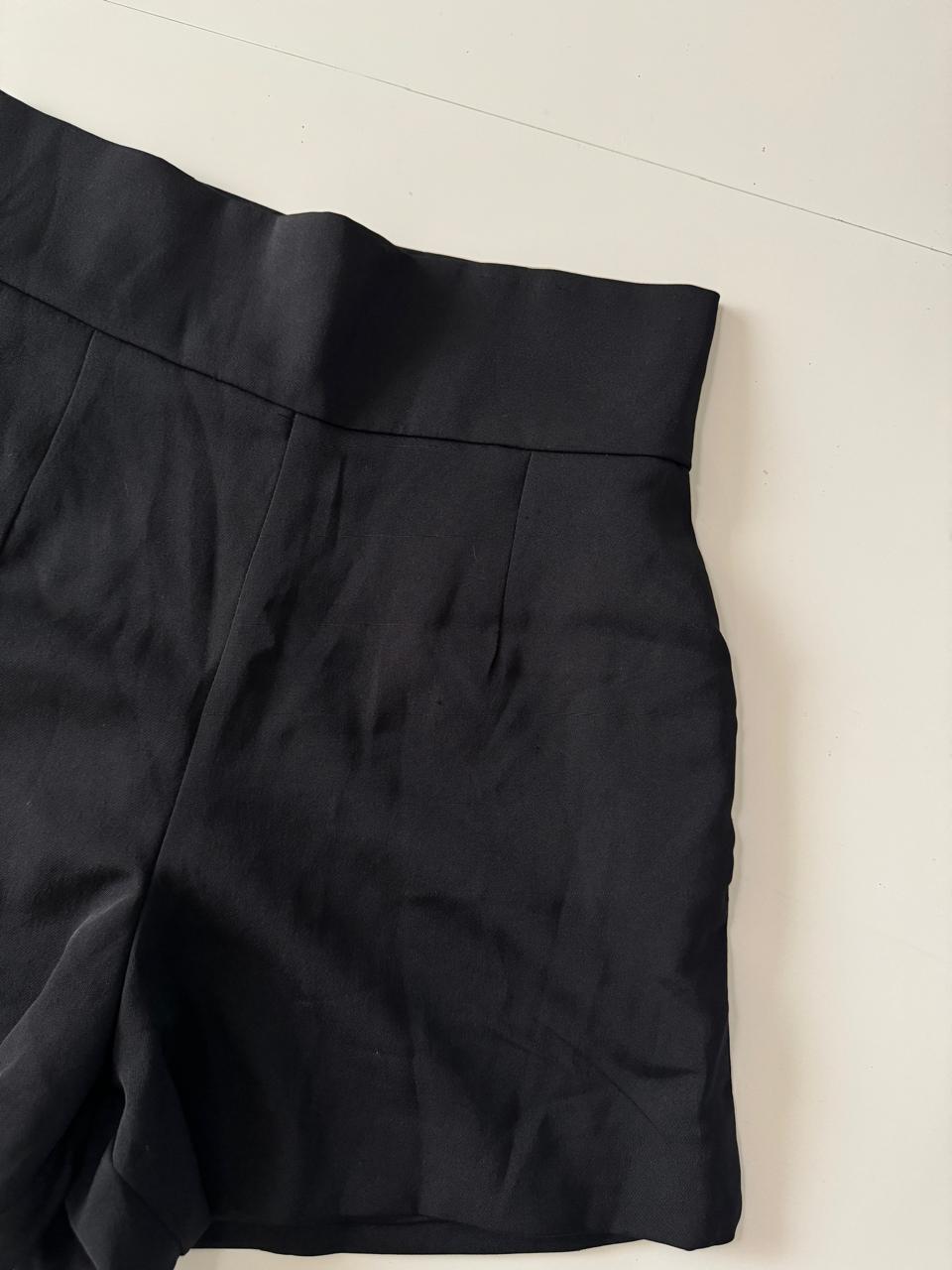 Shorts de cintura alta negros, Talla M, Mujer
