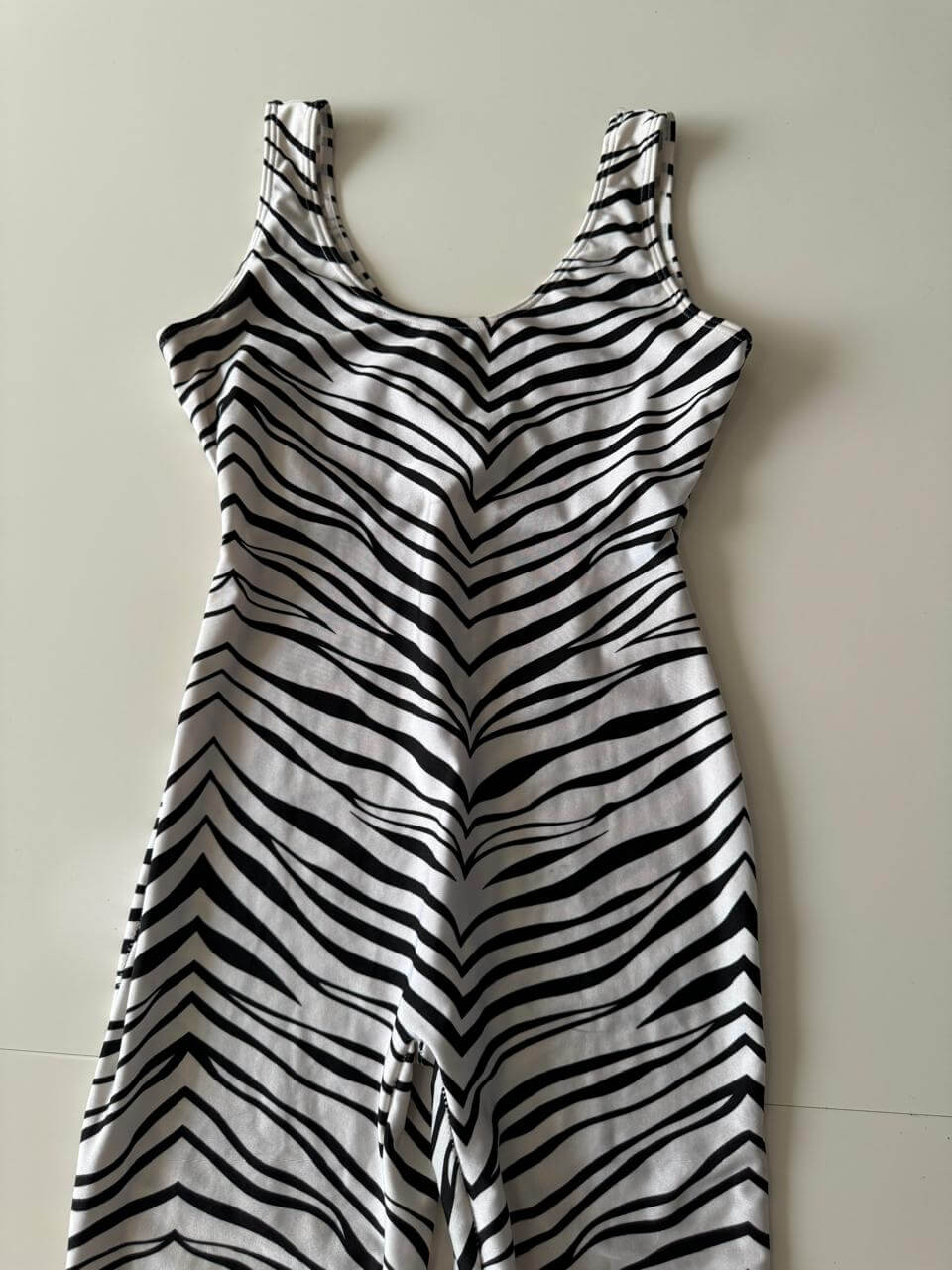 Unitardo estampado de zebra, Talla S/M, Mujer