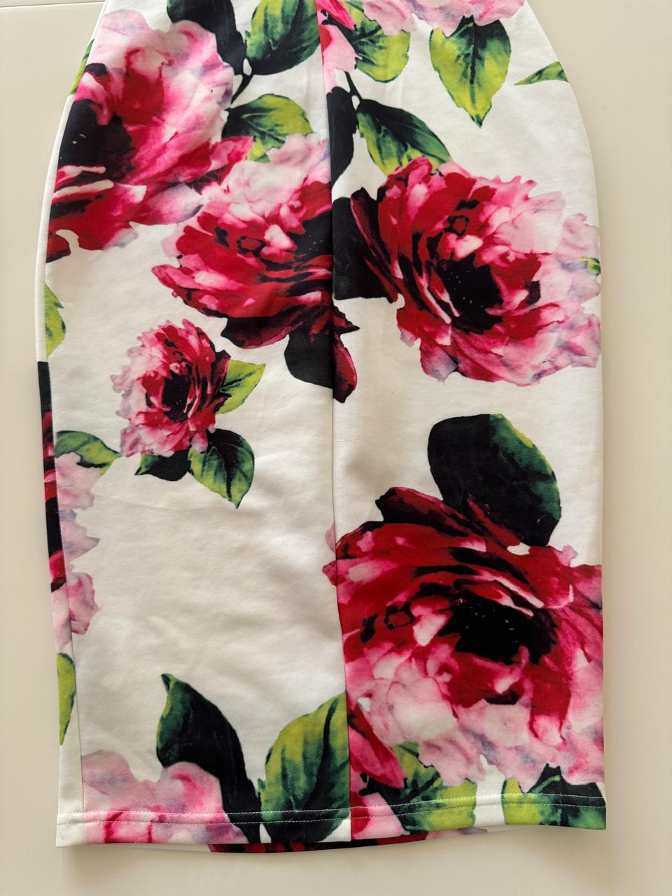 Vestido ajustado, estampado flores, Talla S, Mujer