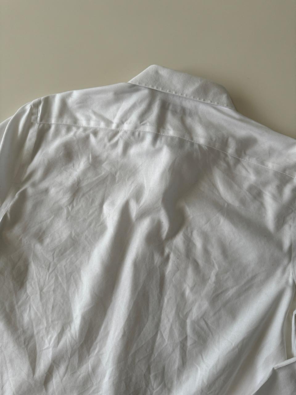 Camisa blanca de vestir, Talla M, Slim Fit, Hombre