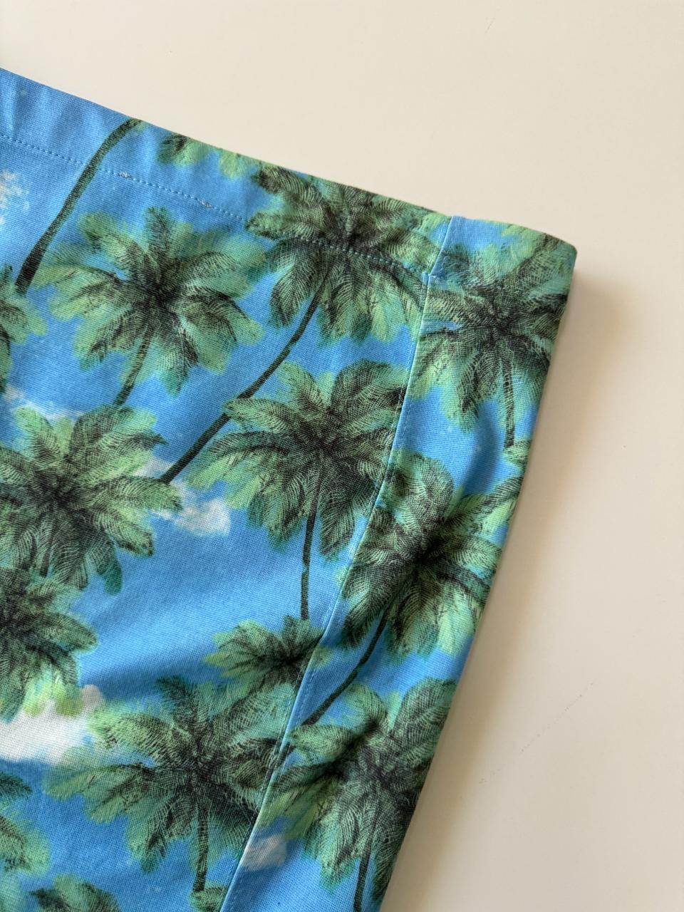 Falda estampada palmeras, Talla M, 28Mx, Mujer