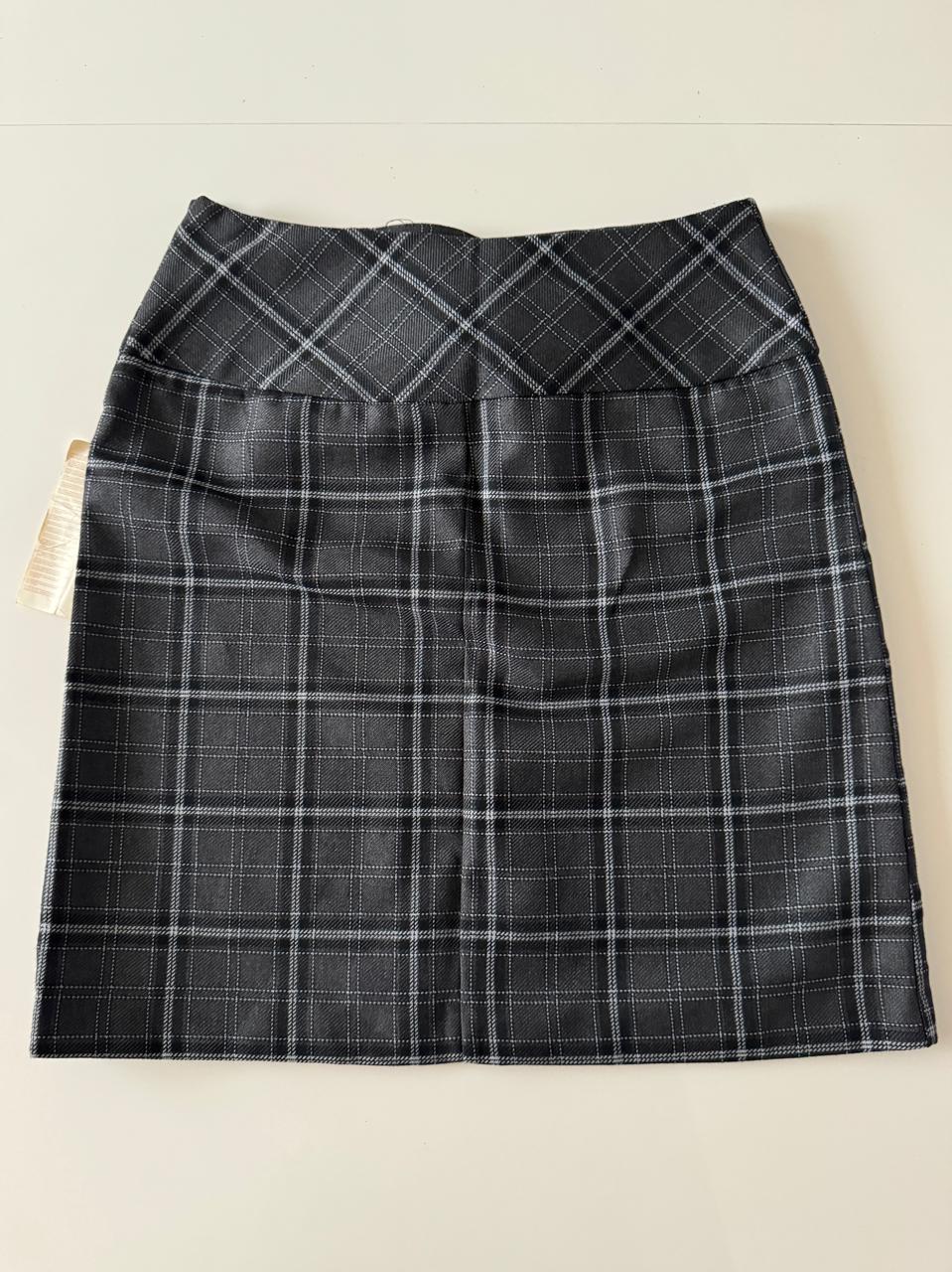 Falda ejecutiva de cuadros, Talla 24, 34, S, Mujer