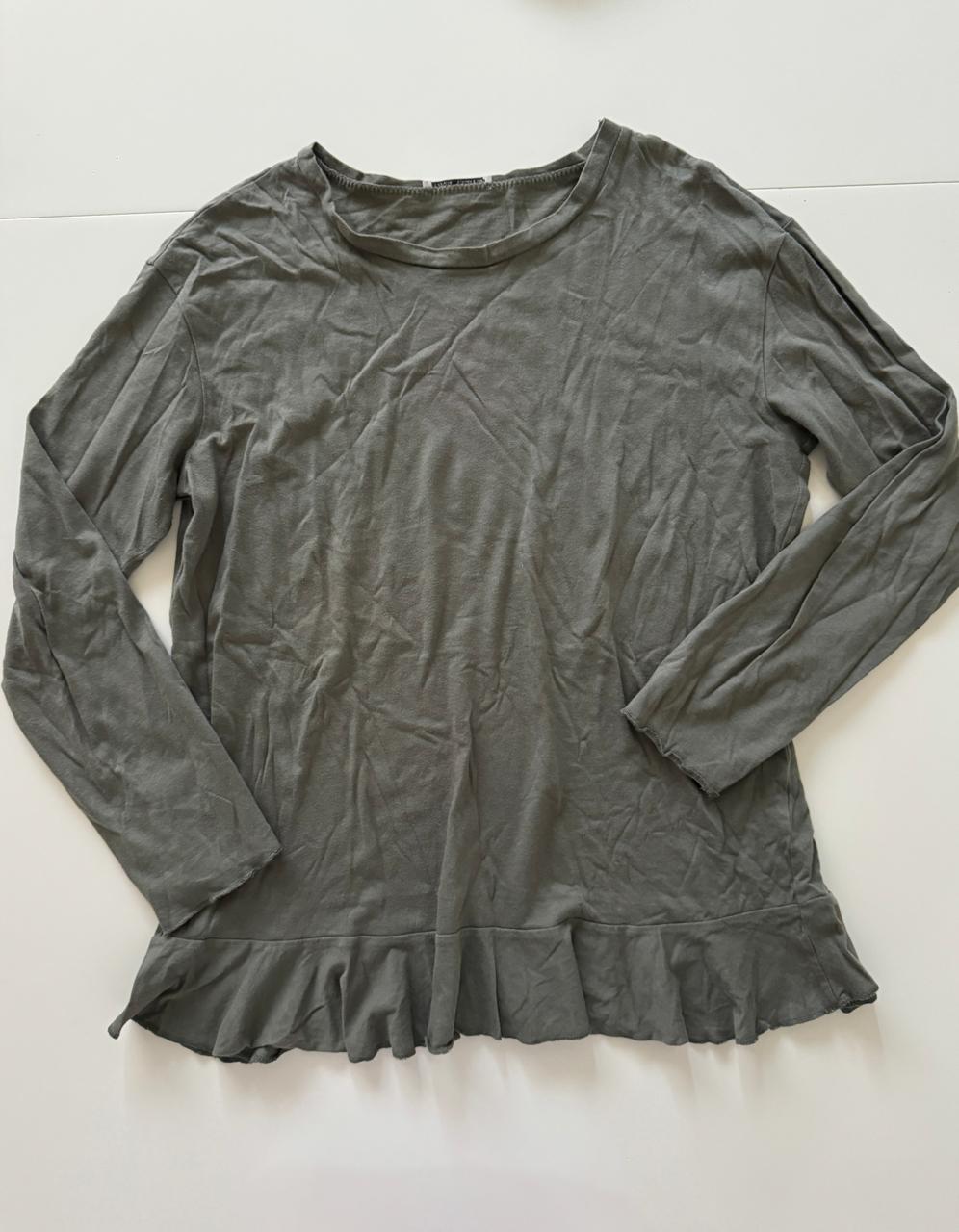 Playera manga larga verde, Talla S, Mujer