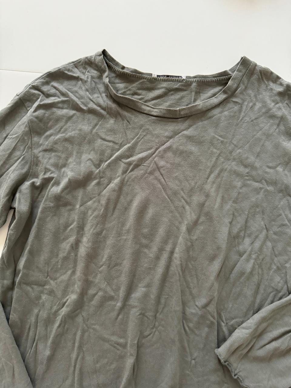 Playera manga larga verde, Talla S, Mujer