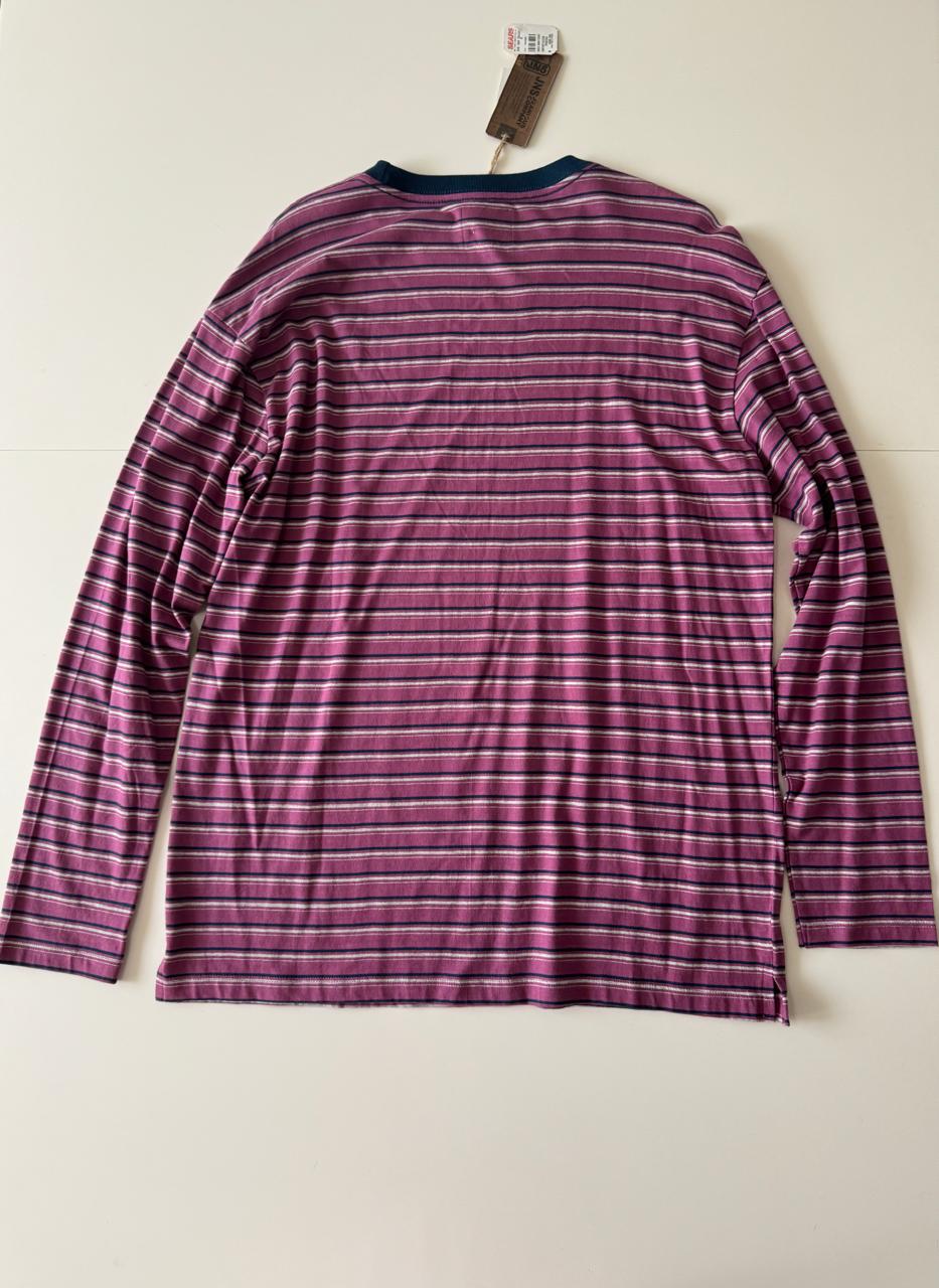 Playera rayas manga larga, Talla L, Hombre