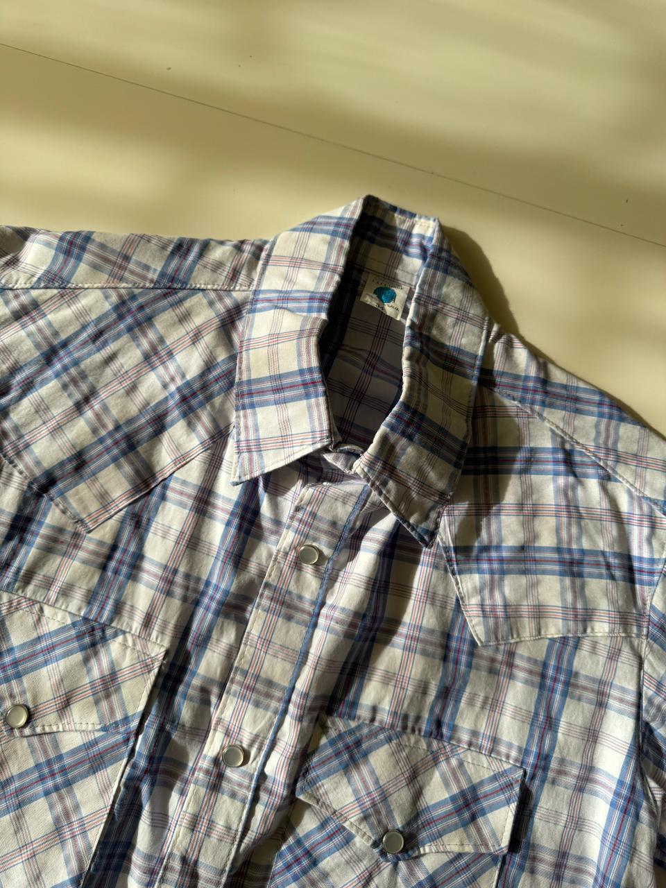 Camisa vaquera de cuadros, Talla 34, M, Hombre
