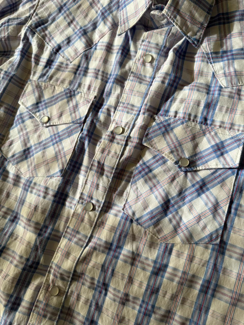 Camisa vaquera de cuadros, Talla 34, M, Hombre